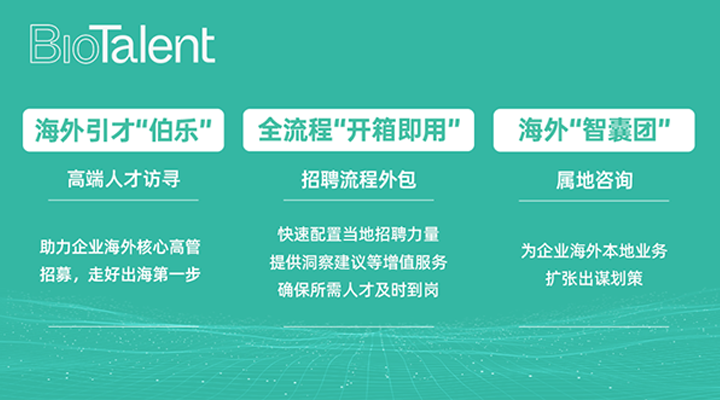 猎头公司美狮贵宾ms092021官网国际的海外分支团队BioTalent专注于生命健康领域的人才服务